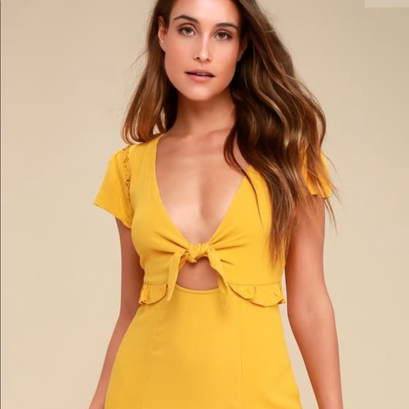 mustard yellow mini dress